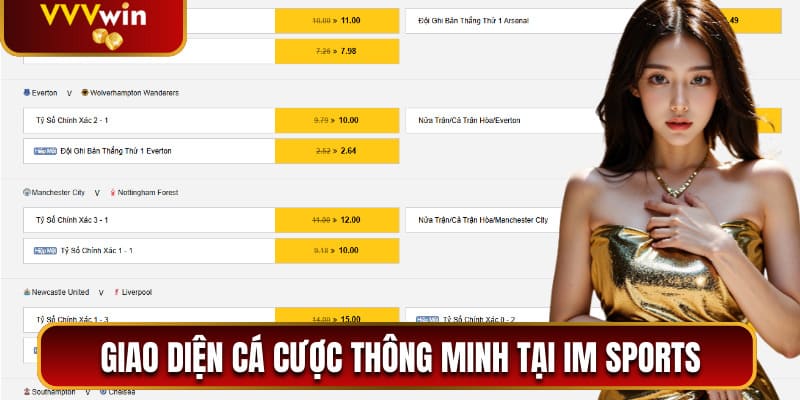 Giao diện cá cược thông minh, hiện đại tại IM Sports